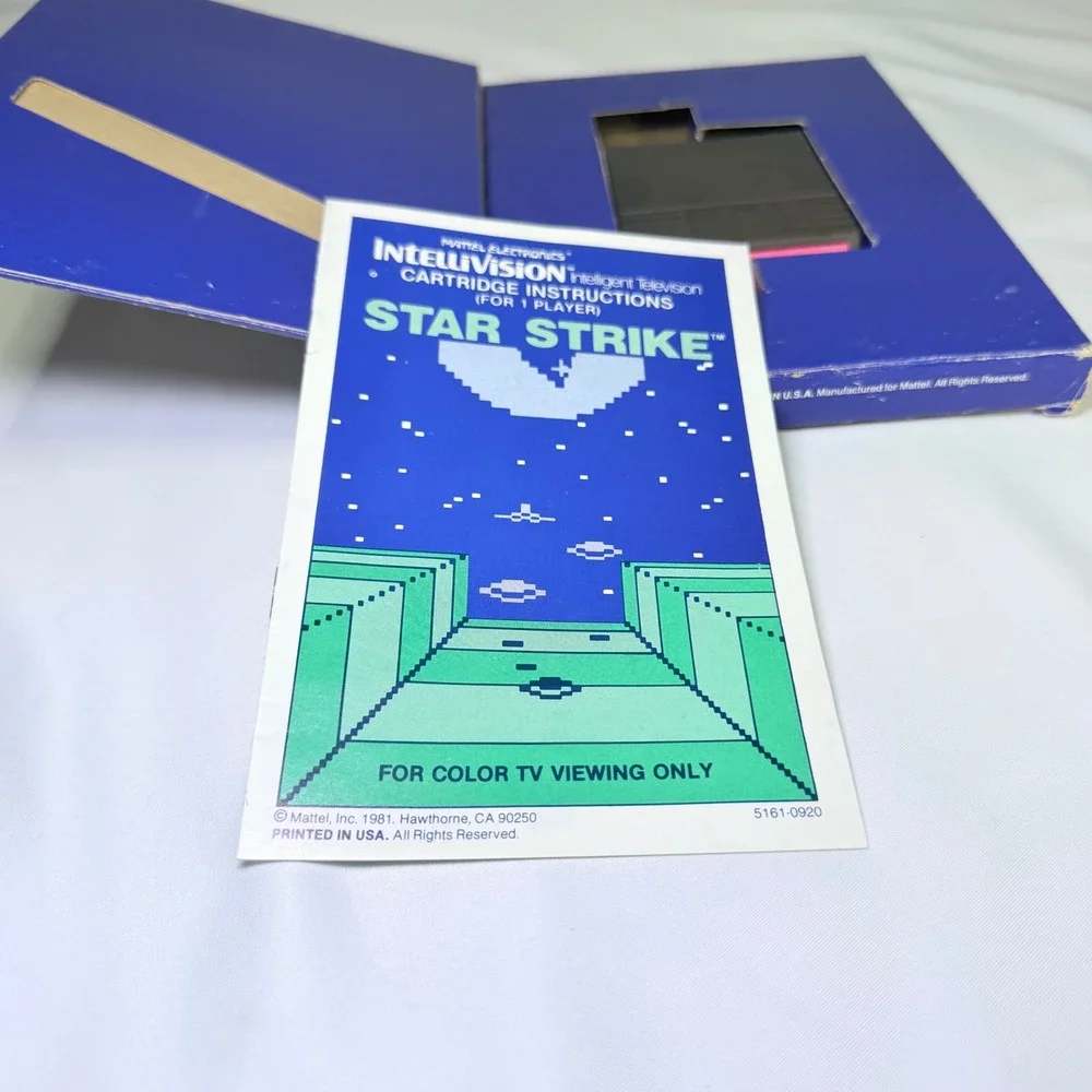 Mattel Intellivision Star Strike Video Game 1981 CIB Cartridge Manual Box 5161